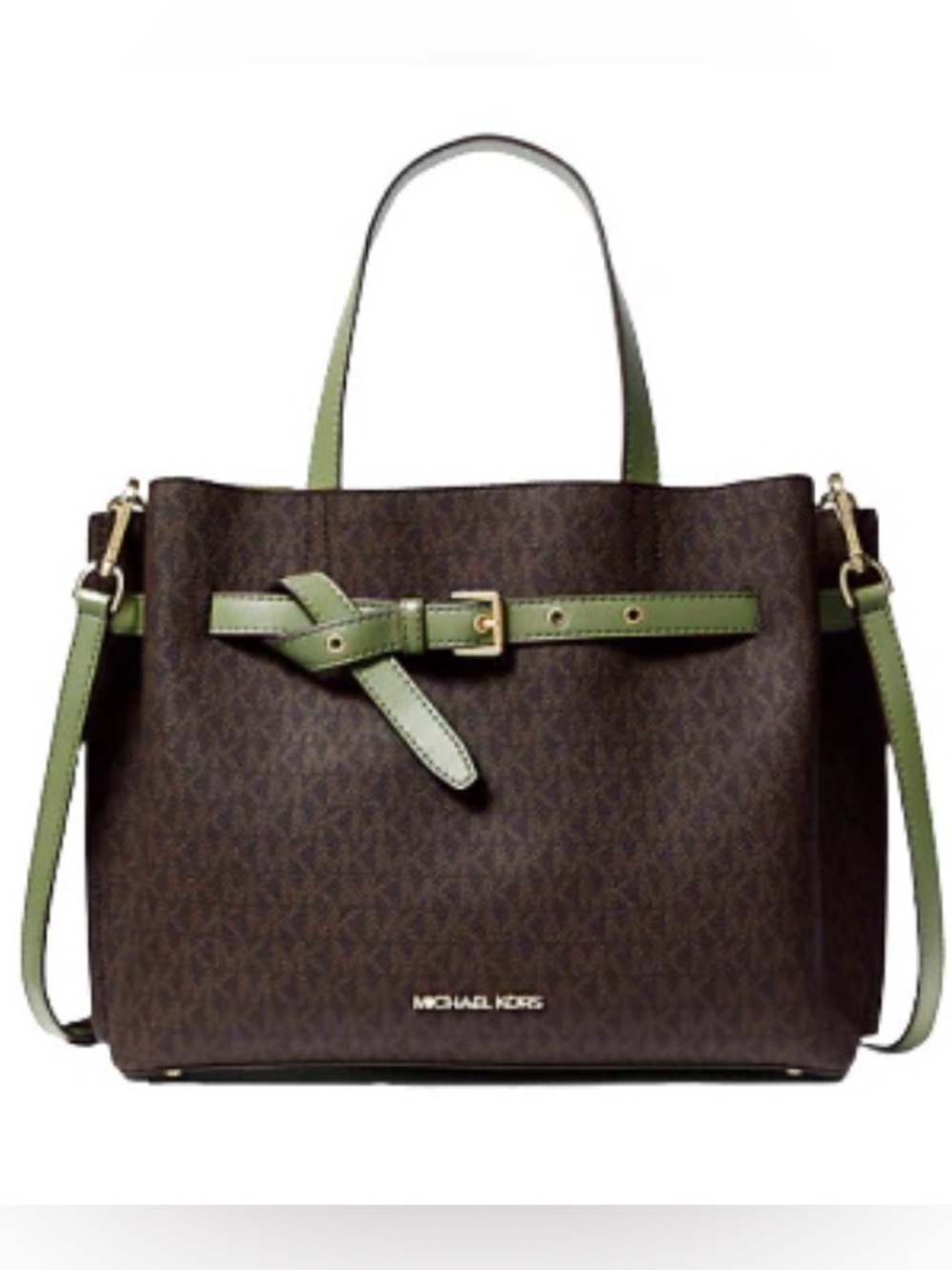 New Michael Kors Emilia Satchel Shoulder
Crossbody Bag MK
Brown/Light Sage